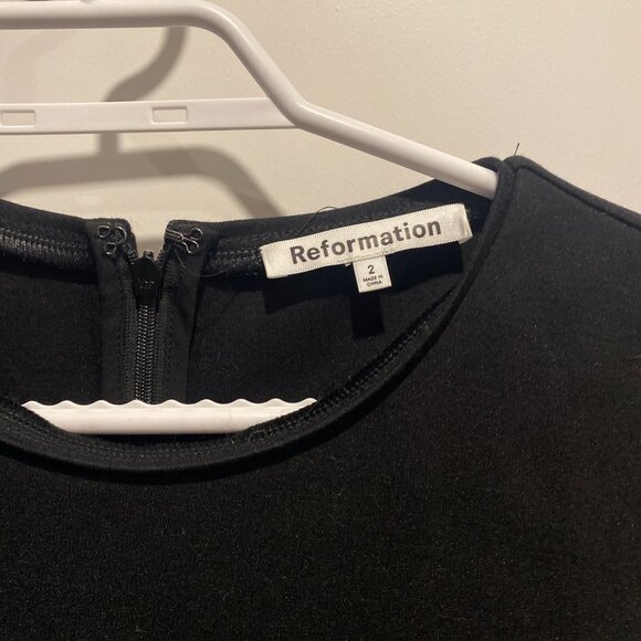 REFORMATION ELONA KNIT DRESS BLACK - Picture 5 of 5